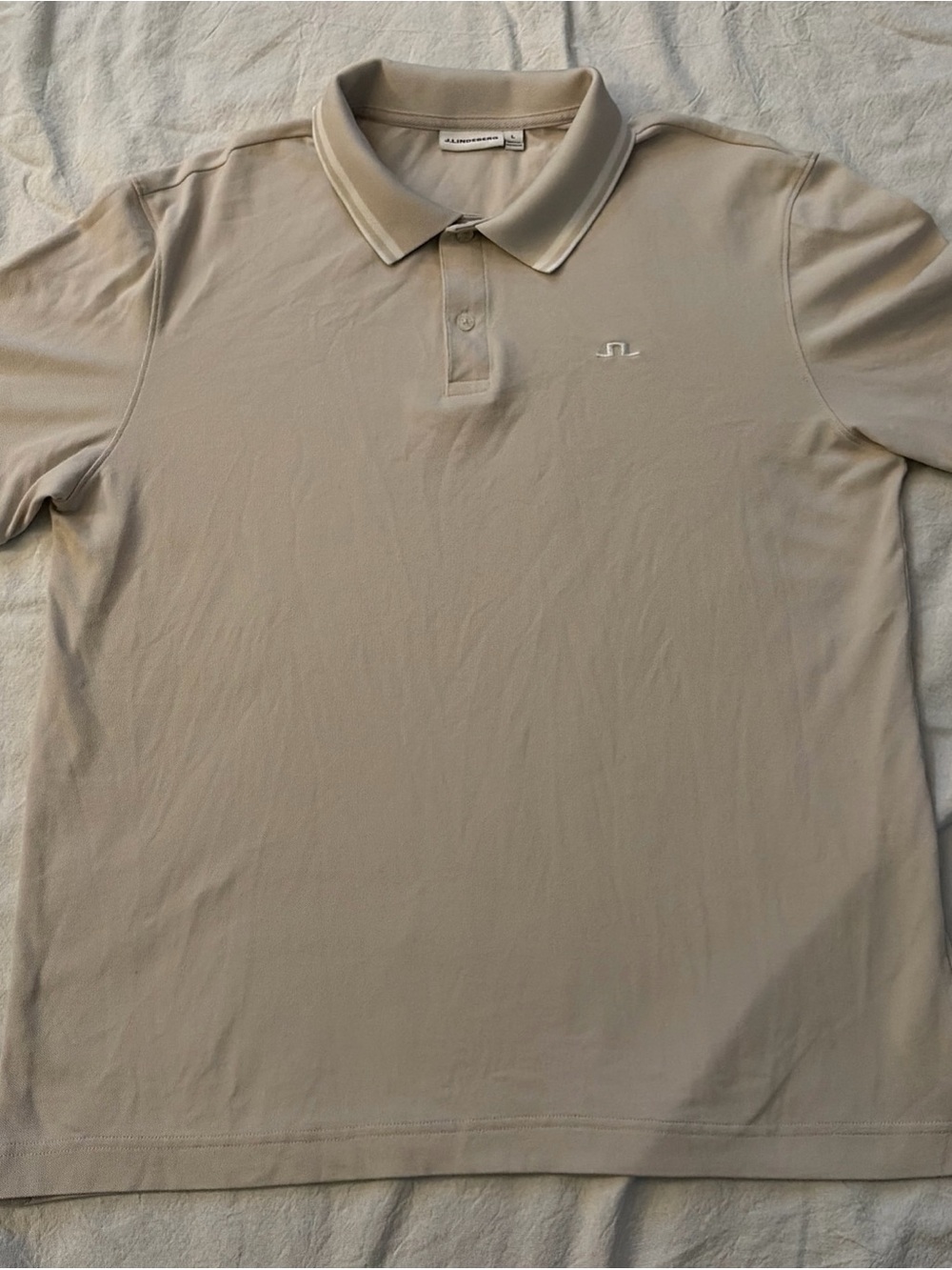 J.Lindeberg Men’s Light Beige Polo with Subtle Logo